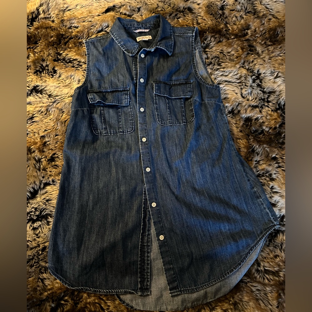 Denim Button Up Tank Top - Merona by Target